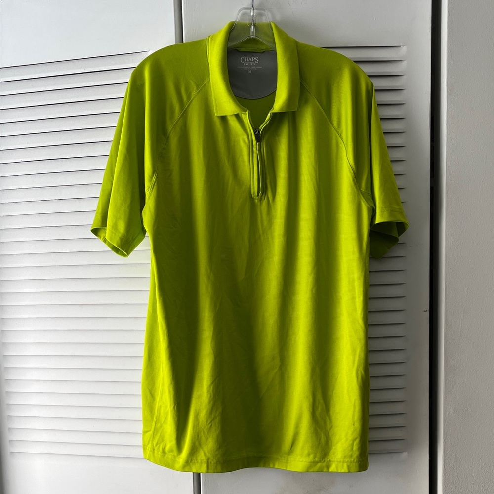 Chaps Men's Bright Green Polo Shirt Size Medium